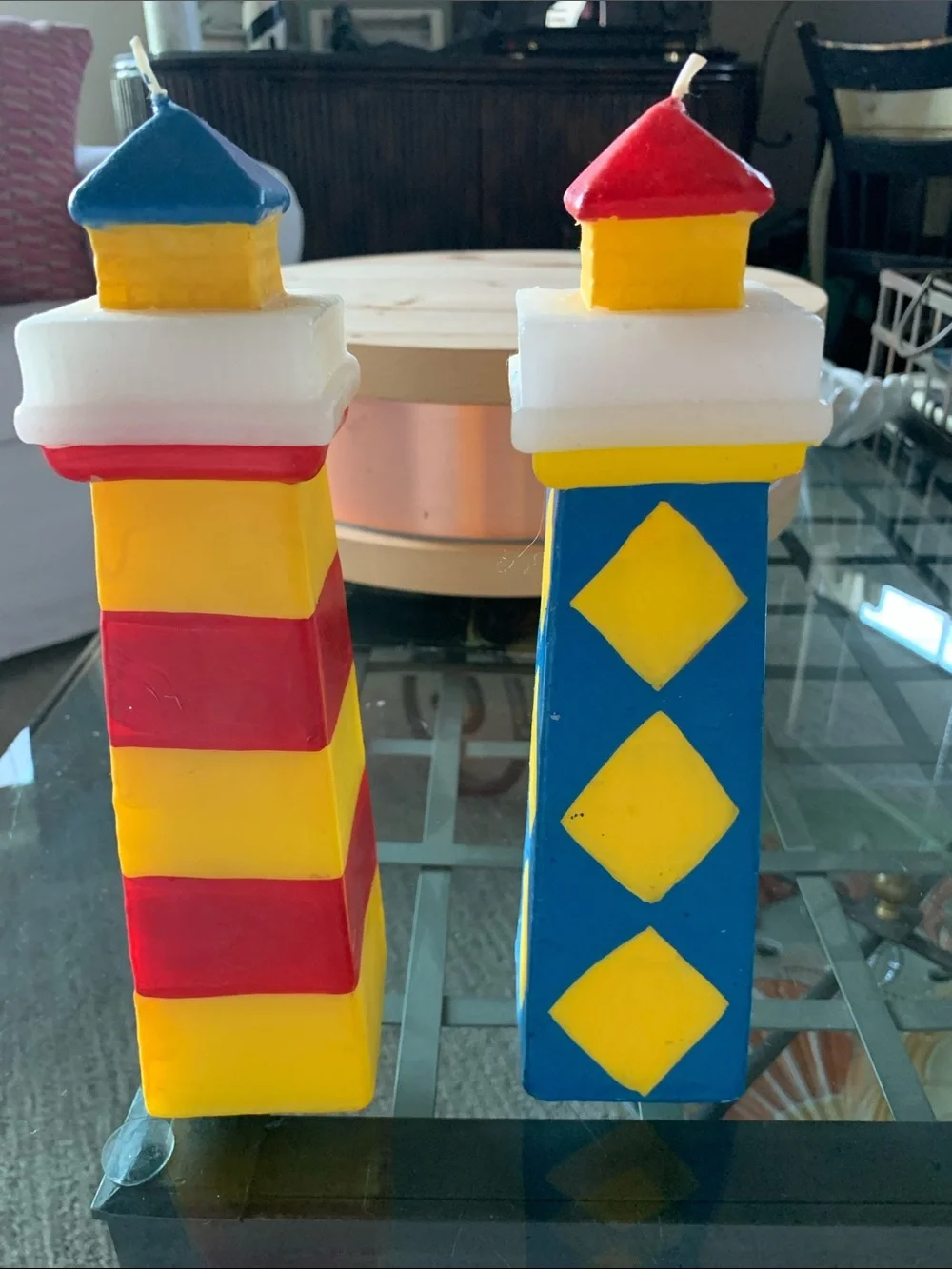 Pair of 10”H Lighthouse Candles